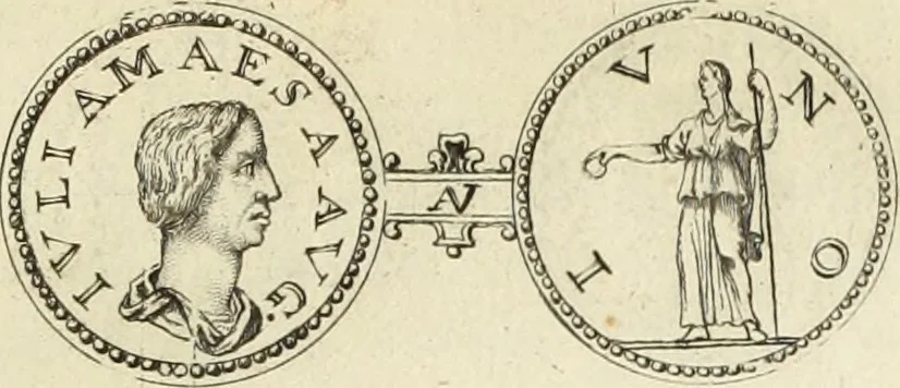 An illustration from Numismata imperatorum romanorum praestantiora a Julio Caesare ad Postumum usque per Joannem Vaillant, 1743, leaf 290