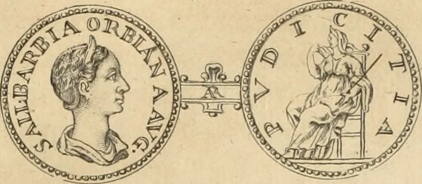 An illustration from Numismata imperatorum romanorum praestantiora a Julio Caesare ad Postumum usque per Joannem Vaillant, 1743, leaf 298