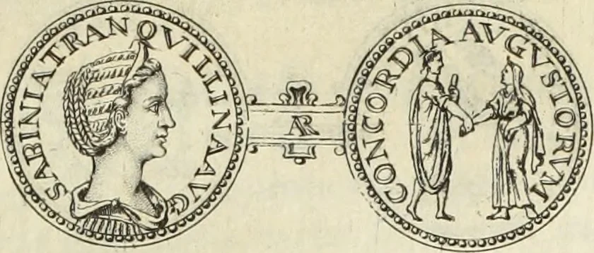 An illustration from Numismata imperatorum romanorum praestantiora a Julio Caesare ad Postumum usque per Joannem Vaillant, 1743, leaf 322