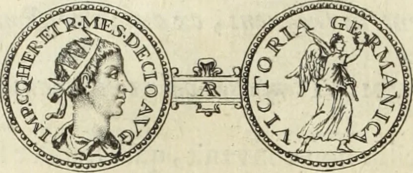 An illustration from Numismata imperatorum romanorum praestantiora a Julio Caesare ad Postumum usque per Joannem Vaillant, 1743, leaf 337