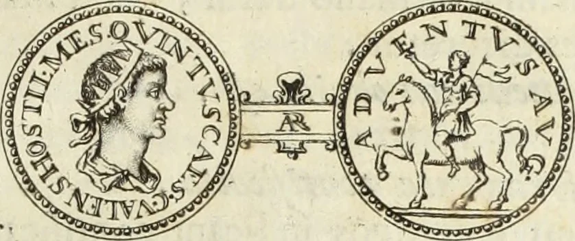 An illustration from Numismata imperatorum romanorum praestantiora a Julio Caesare ad Postumum usque per Joannem Vaillant, 1743, leaf 340