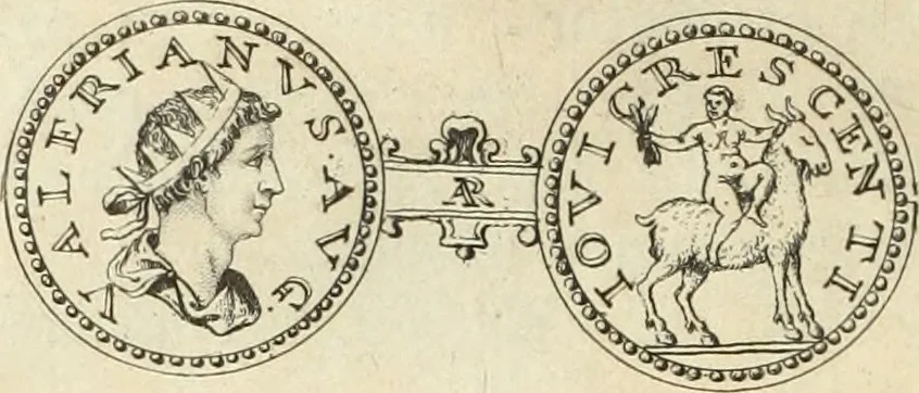 An illustration from Numismata imperatorum romanorum praestantiora a Julio Caesare ad Postumum usque per Joannem Vaillant, 1743, leaf 393