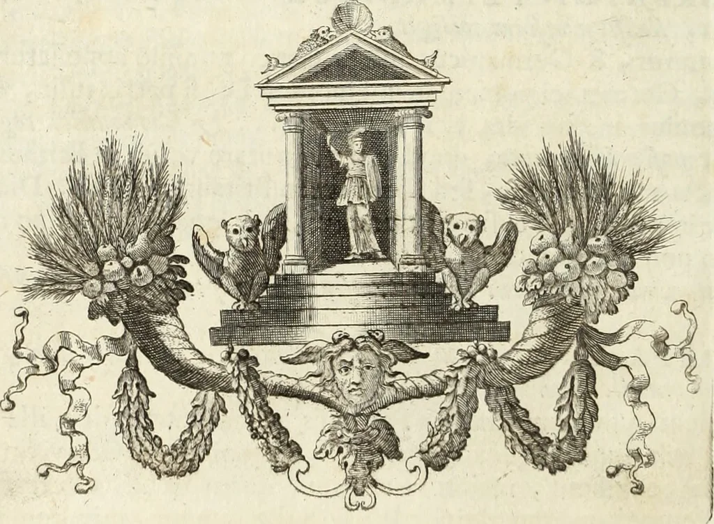 An illustration from Numismata imperatorum romanorum praestantiora a Julio Caesare ad Postumum usque per Joannem Vaillant, 1743, leaf 69