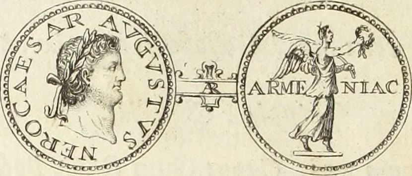 An illustration from Numismata imperatorum romanorum praestantiora a Julio Caesare ad Postumum usque per Joannem Vaillant, 1743, leaf 73