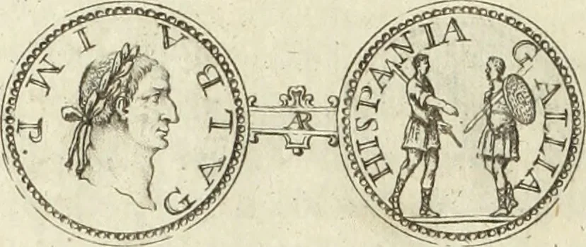 An illustration from Numismata imperatorum romanorum praestantiora a Julio Caesare ad Postumum usque per Joannem Vaillant, 1743, leaf 81