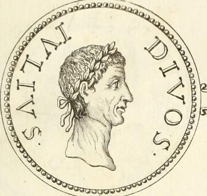 An illustration from Numismata imperatorum romanorum praestantiora a Julio Caesare ad Postumum usque per Joannem Vaillant, 1743, leaf 110
