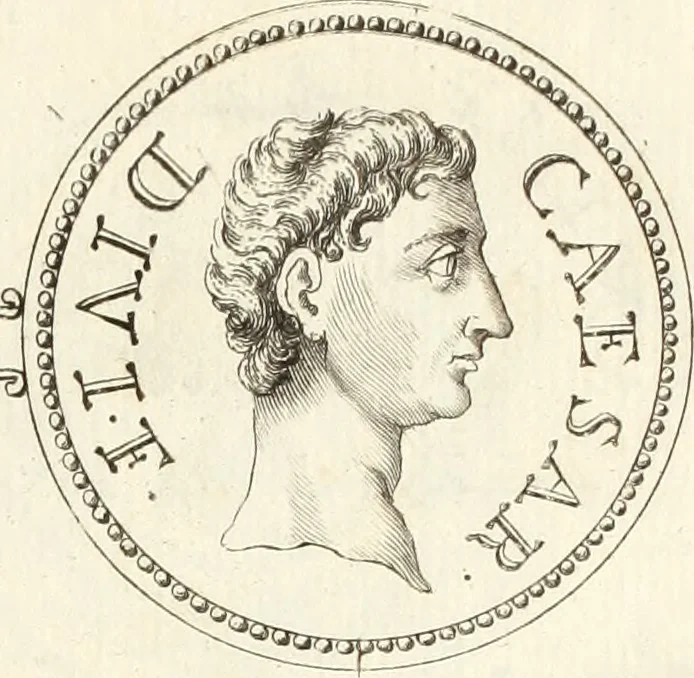 An illustration from Numismata imperatorum romanorum praestantiora a Julio Caesare ad Postumum usque per Joannem Vaillant, 1743, leaf 110