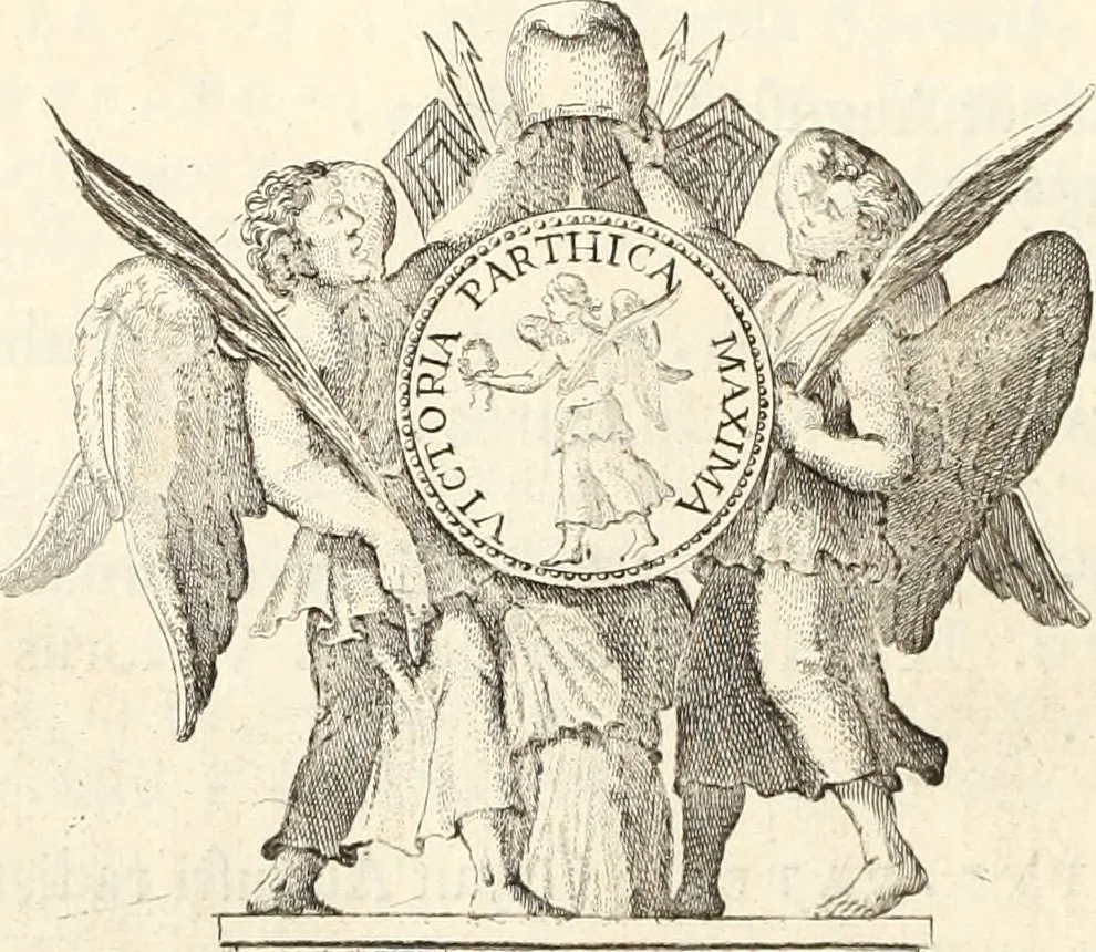 An illustration from Numismata imperatorum romanorum praestantiora a Julio Caesare ad Postumum usque per Joannem Vaillant, 1743, leaf 113