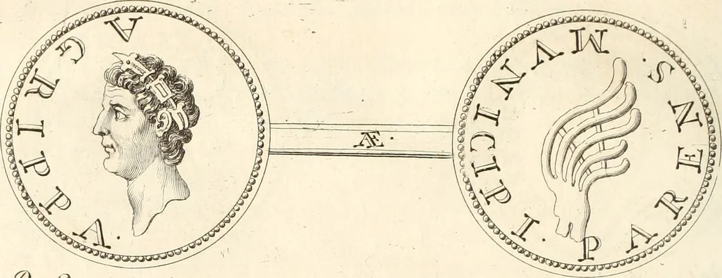 An illustration from Numismata imperatorum romanorum praestantiora a Julio Caesare ad Postumum usque per Joannem Vaillant, 1743, leaf 115