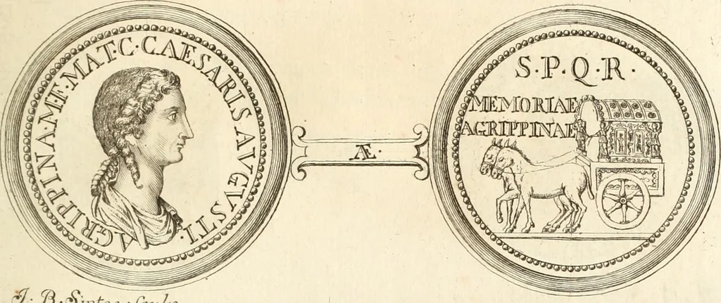 An illustration from Numismata imperatorum romanorum praestantiora a Julio Caesare ad Postumum usque per Joannem Vaillant, 1743, leaf 118