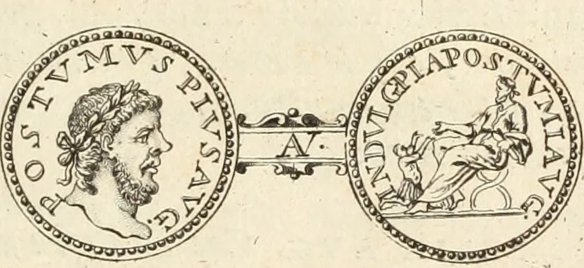 An illustration from Numismata imperatorum romanorum praestantiora a Julio Caesare ad Postumum usque per Joannem Vaillant, 1743, leaf 12