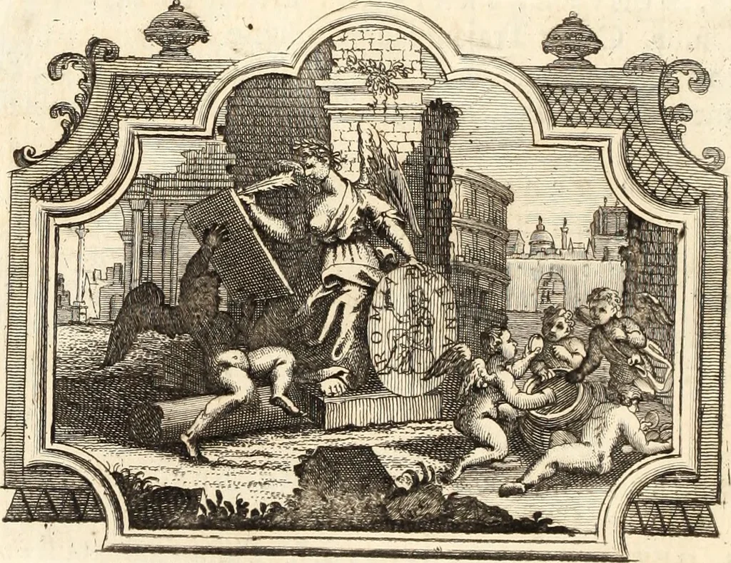 An illustration from Numismata imperatorum romanorum praestantiora a Julio Caesare ad Postumum usque per Joannem Vaillant, 1743, leaf 125