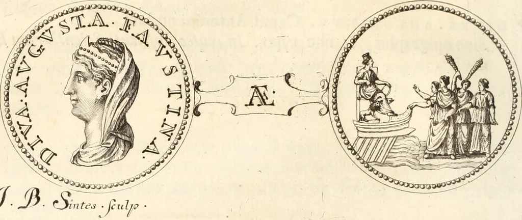 An illustration from Numismata imperatorum romanorum praestantiora a Julio Caesare ad Postumum usque per Joannem Vaillant, 1743, leaf 143