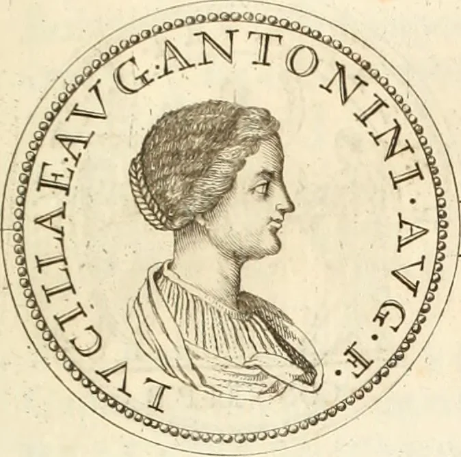 An illustration from Numismata imperatorum romanorum praestantiora a Julio Caesare ad Postumum usque per Joannem Vaillant, 1743, leaf 156