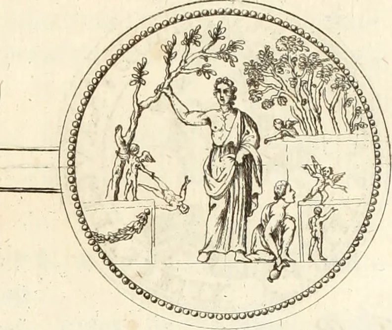 An illustration from Numismata imperatorum romanorum praestantiora a Julio Caesare ad Postumum usque per Joannem Vaillant, 1743, leaf 156