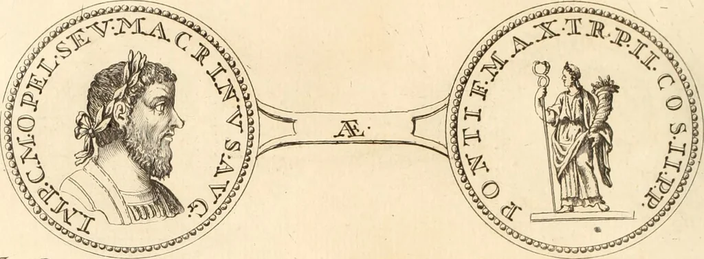 An illustration from Numismata imperatorum romanorum praestantiora a Julio Caesare ad Postumum usque per Joannem Vaillant, 1743, leaf 179
