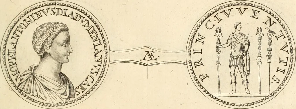 An illustration from Numismata imperatorum romanorum praestantiora a Julio Caesare ad Postumum usque per Joannem Vaillant, 1743, leaf 180