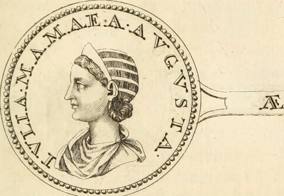 An illustration from Numismata imperatorum romanorum praestantiora a Julio Caesare ad Postumum usque per Joannem Vaillant, 1743, leaf 186