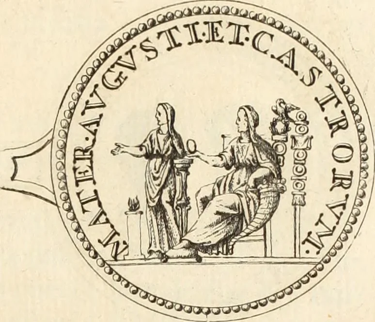 An illustration from Numismata imperatorum romanorum praestantiora a Julio Caesare ad Postumum usque per Joannem Vaillant, 1743, leaf 186
