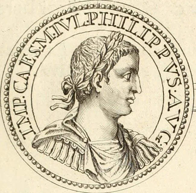 An illustration from Numismata imperatorum romanorum praestantiora a Julio Caesare ad Postumum usque per Joannem Vaillant, 1743, leaf 202