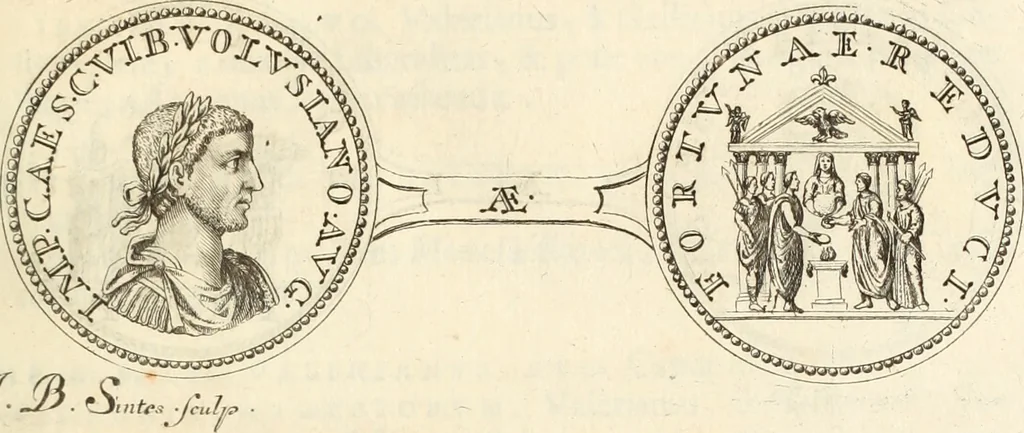 An illustration from Numismata imperatorum romanorum praestantiora a Julio Caesare ad Postumum usque per Joannem Vaillant, 1743, leaf 210