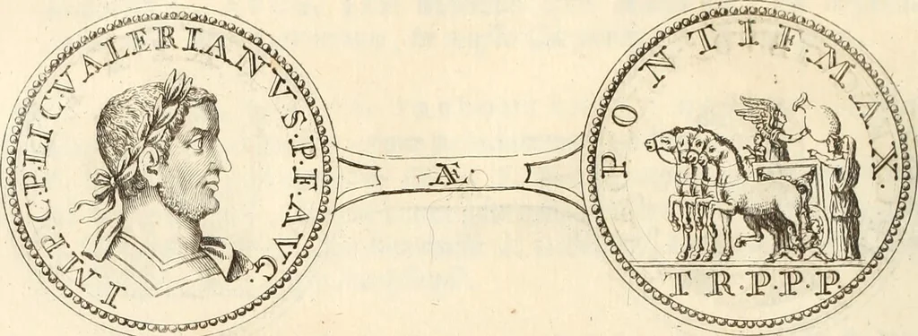 An illustration from Numismata imperatorum romanorum praestantiora a Julio Caesare ad Postumum usque per Joannem Vaillant, 1743, leaf 211