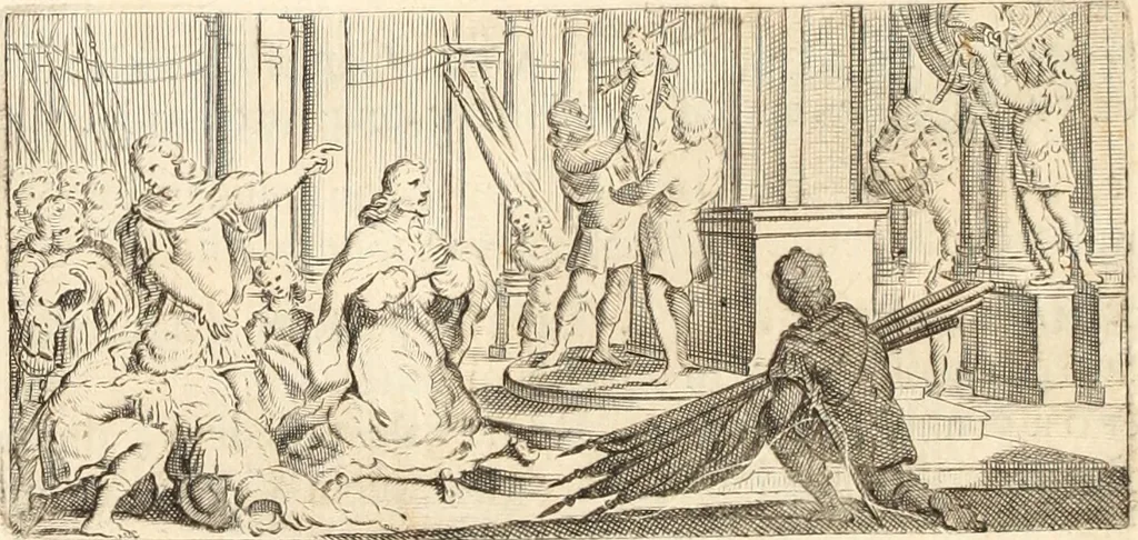 An illustration from Numismata imperatorum romanorum praestantiora a Julio Caesare ad Postumum usque per Joannem Vaillant, 1743, leaf 227