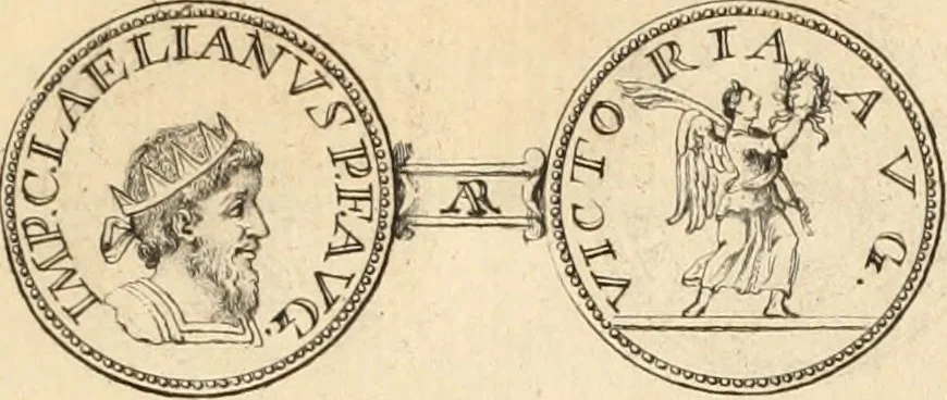 An illustration from Numismata imperatorum romanorum praestantiora a Julio Caesare ad Postumum usque per Joannem Vaillant, 1743, leaf 24
