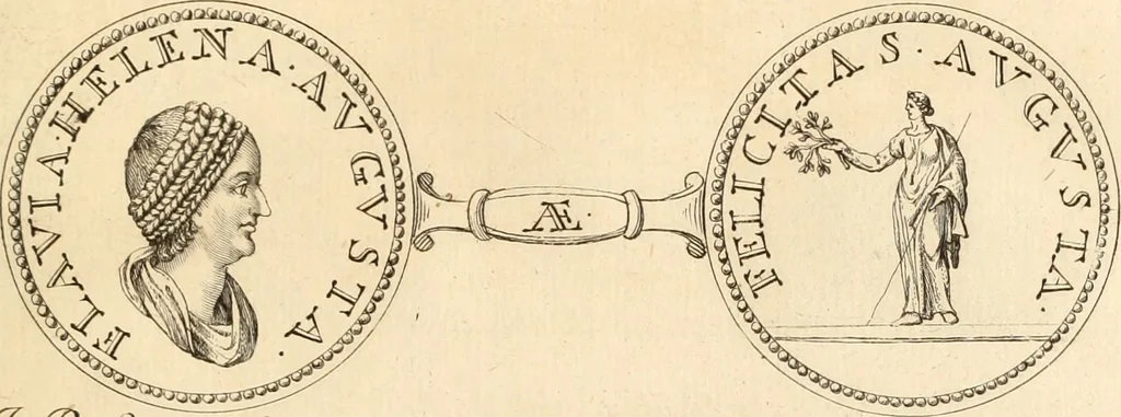 An illustration from Numismata imperatorum romanorum praestantiora a Julio Caesare ad Postumum usque per Joannem Vaillant, 1743, leaf 242