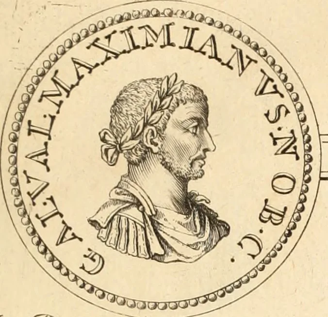 An illustration from Numismata imperatorum romanorum praestantiora a Julio Caesare ad Postumum usque per Joannem Vaillant, 1743, leaf 244