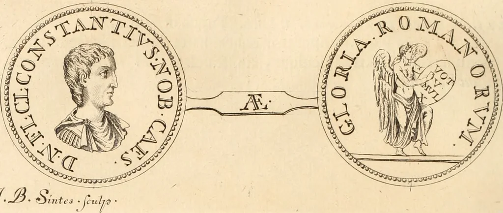 An illustration from Numismata imperatorum romanorum praestantiora a Julio Caesare ad Postumum usque per Joannem Vaillant, 1743, leaf 265