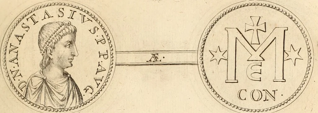 An illustration from Numismata imperatorum romanorum praestantiora a Julio Caesare ad Postumum usque per Joannem Vaillant, 1743, leaf 278