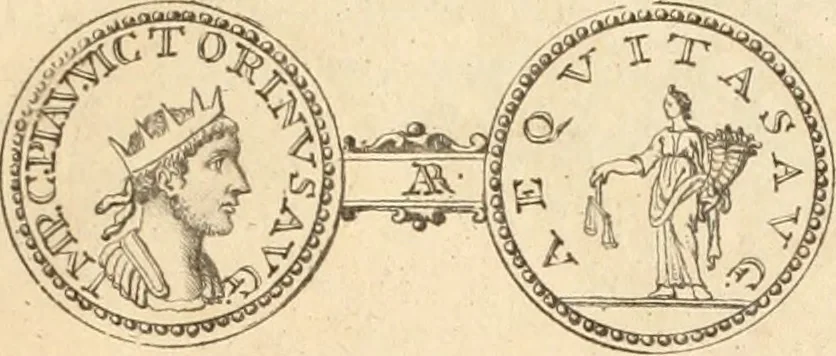An illustration from Numismata imperatorum romanorum praestantiora a Julio Caesare ad Postumum usque per Joannem Vaillant, 1743, leaf 28
