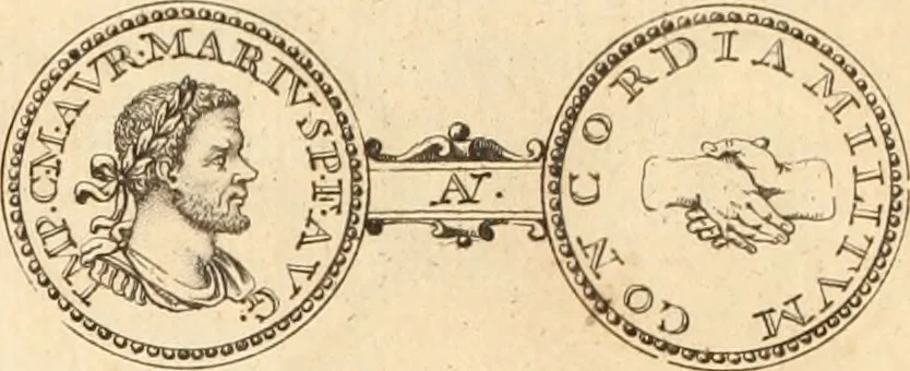 An illustration from Numismata imperatorum romanorum praestantiora a Julio Caesare ad Postumum usque per Joannem Vaillant, 1743, leaf 29