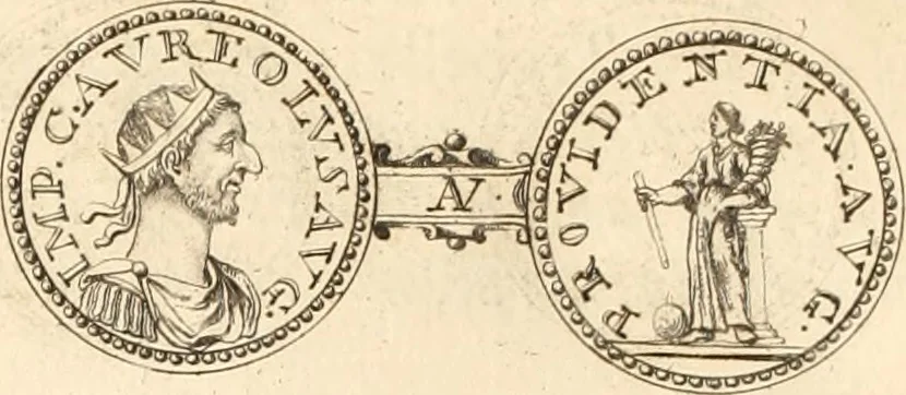 An illustration from Numismata imperatorum romanorum praestantiora a Julio Caesare ad Postumum usque per Joannem Vaillant, 1743, leaf 31
