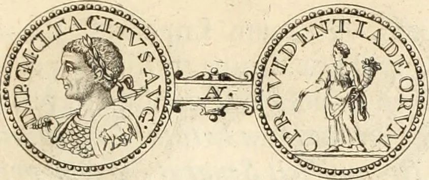 An illustration from Numismata imperatorum romanorum praestantiora a Julio Caesare ad Postumum usque per Joannem Vaillant, 1743, leaf 42