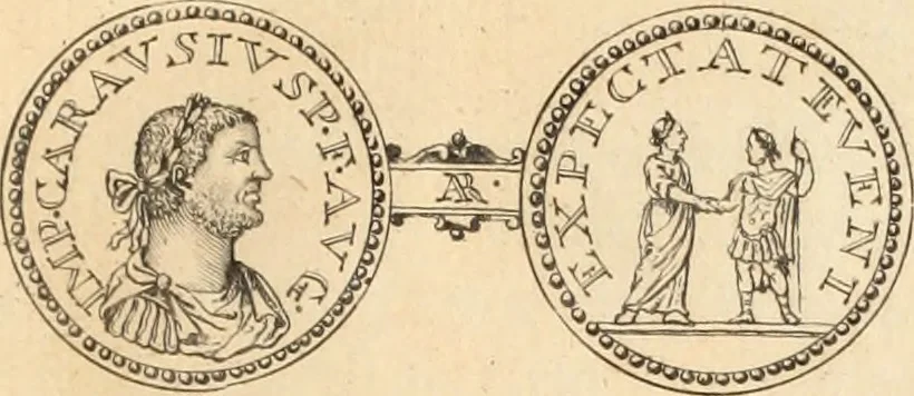 An illustration from Numismata imperatorum romanorum praestantiora a Julio Caesare ad Postumum usque per Joannem Vaillant, 1743, leaf 76