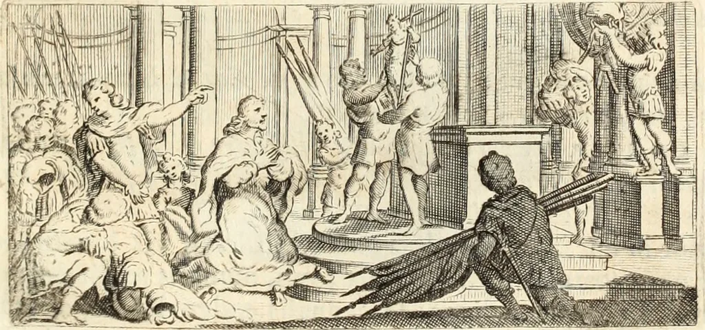 An illustration from Numismata imperatorum romanorum praestantiora a Julio Caesare ad Postumum usque per Joannem Vaillant, 1743, leaf 92