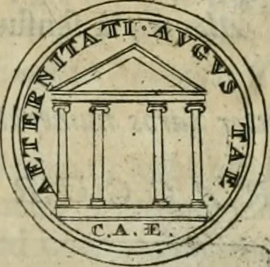 An illustration from Numismata ærea imperatorum, augustarum, et cæsarum, in coloniis, municilpiis, et urbibus jure latio donatis, ex omni modulo percussa, 1695, leaf 100