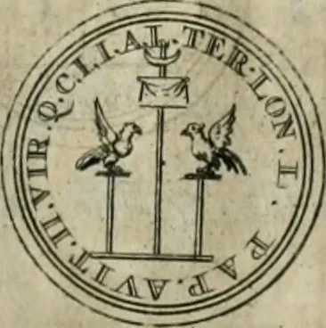 An illustration from Numismata ærea imperatorum, augustarum, et cæsarum, in coloniis, municilpiis, et urbibus jure latio donatis, ex omni modulo percussa, 1695, leaf 102