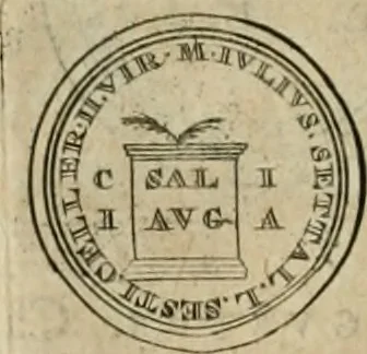 An illustration from Numismata ærea imperatorum, augustarum, et cæsarum, in coloniis, municilpiis, et urbibus jure latio donatis, ex omni modulo percussa, 1695, leaf 103