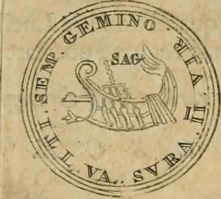 An illustration from Numismata ærea imperatorum, augustarum, et cæsarum, in coloniis, municilpiis, et urbibus jure latio donatis, ex omni modulo percussa, 1695, leaf 105