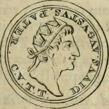 An illustration from Numismata ærea imperatorum, augustarum, et cæsarum, in coloniis, municilpiis, et urbibus jure latio donatis, ex omni modulo percussa, 1695, leaf 106