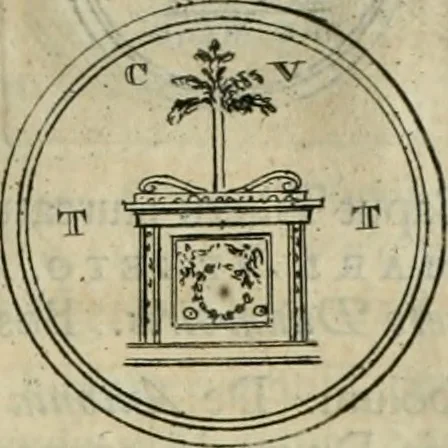An illustration from Numismata ærea imperatorum, augustarum, et cæsarum, in coloniis, municilpiis, et urbibus jure latio donatis, ex omni modulo percussa, 1695, leaf 108