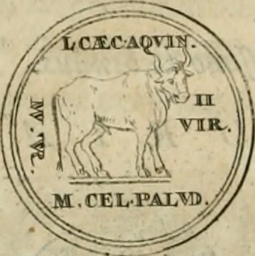 An illustration from Numismata ærea imperatorum, augustarum, et cæsarum, in coloniis, municilpiis, et urbibus jure latio donatis, ex omni modulo percussa, 1695, leaf 109