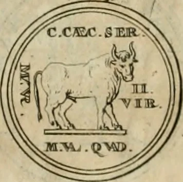 An illustration from Numismata ærea imperatorum, augustarum, et cæsarum, in coloniis, municilpiis, et urbibus jure latio donatis, ex omni modulo percussa, 1695, leaf 109