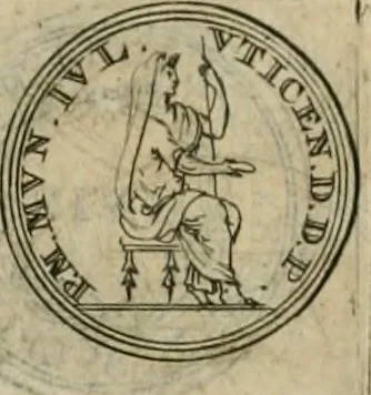 An illustration from Numismata ærea imperatorum, augustarum, et cæsarum, in coloniis, municilpiis, et urbibus jure latio donatis, ex omni modulo percussa, 1695, leaf 111
