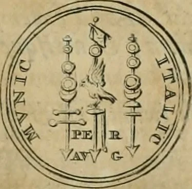 An illustration from Numismata ærea imperatorum, augustarum, et cæsarum, in coloniis, municilpiis, et urbibus jure latio donatis, ex omni modulo percussa, 1695, leaf 120