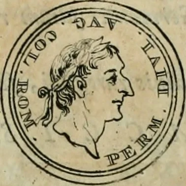 An illustration from Numismata ærea imperatorum, augustarum, et cæsarum, in coloniis, municilpiis, et urbibus jure latio donatis, ex omni modulo percussa, 1695, leaf 124