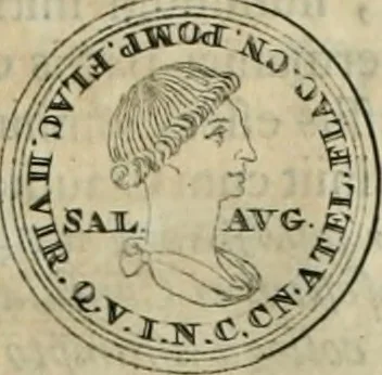 An illustration from Numismata ærea imperatorum, augustarum, et cæsarum, in coloniis, municilpiis, et urbibus jure latio donatis, ex omni modulo percussa, 1695, leaf 128